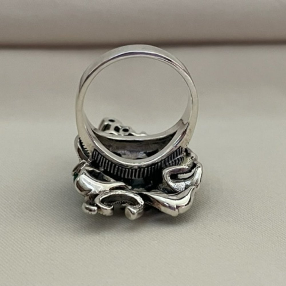 Sterling Silver Green Grape Statement Ring - image 3